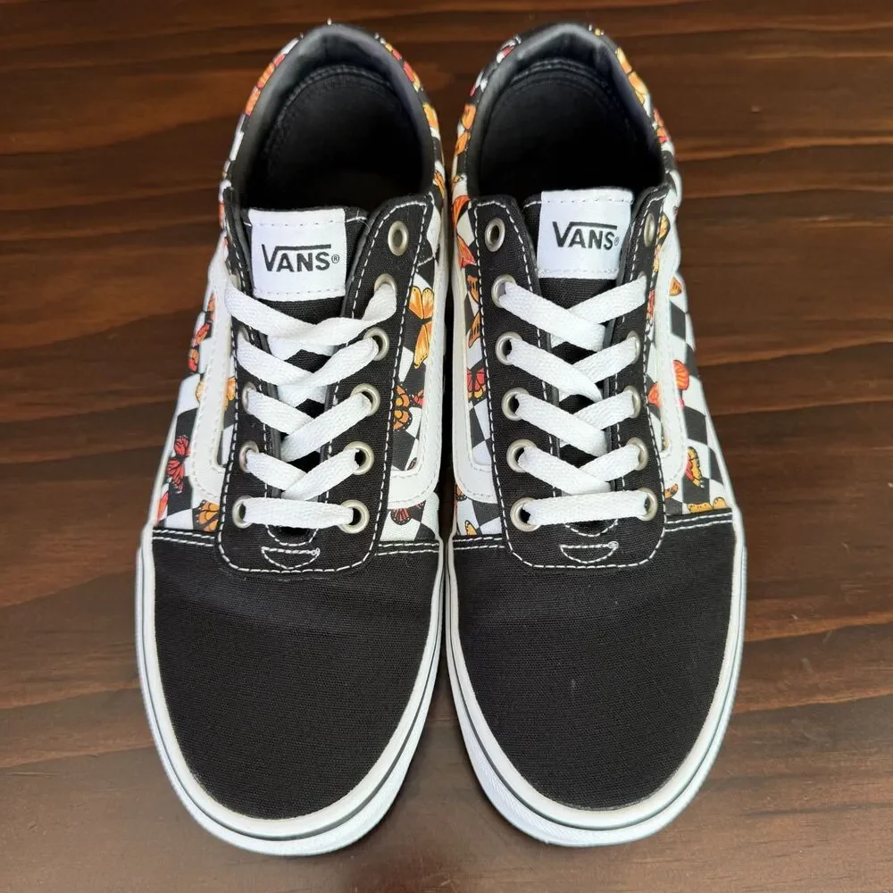 Size 8.5 - Vans® Ward Checkerboard Butterfly Low Top Lace-up Sneakers - Missy